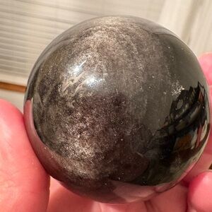 Silver Sheen Obsidian Sphere 2.5” diameter